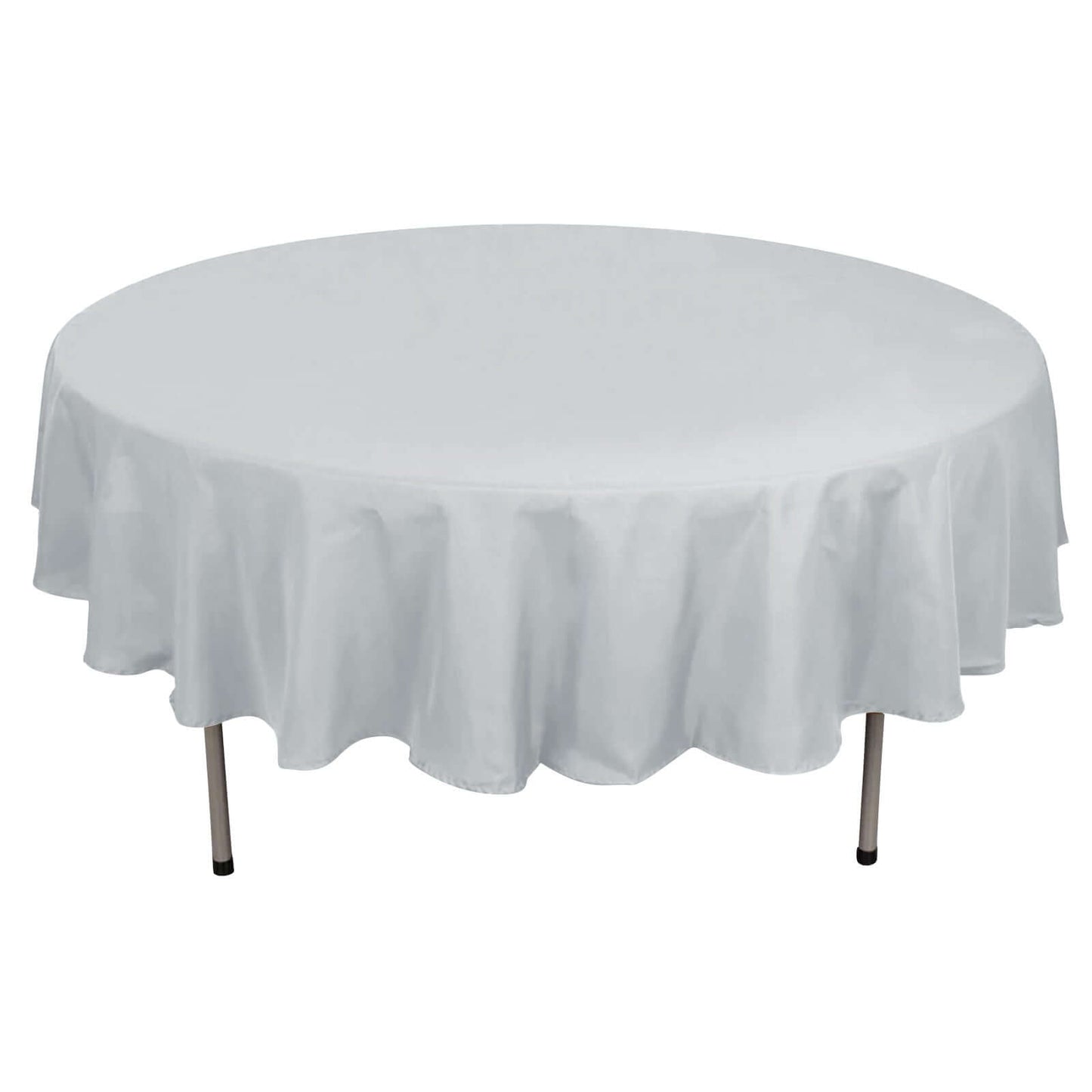 Polyester 90" Round Tablecloth Silver - Stain & Wrinkle - Resistant Table Cover - Linen Luxes