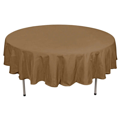 Polyester 90" Round Tablecloth Taupe - Stain & Wrinkle-Resistant Table Cover