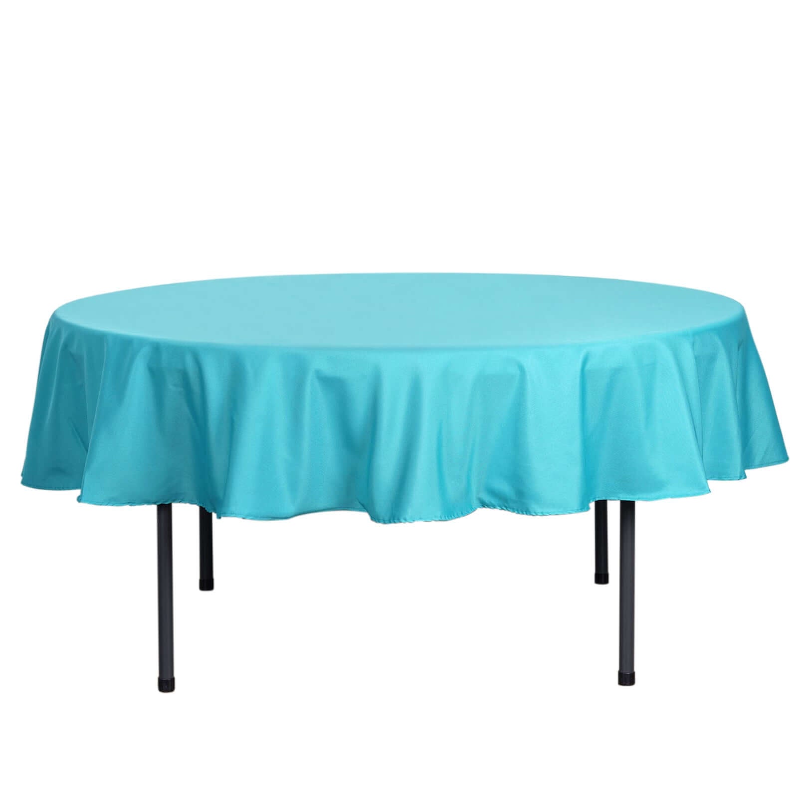 Polyester 90" Round Tablecloth Turquoise - Stain & Wrinkle - Resistant Table Cover - Linen Luxes
