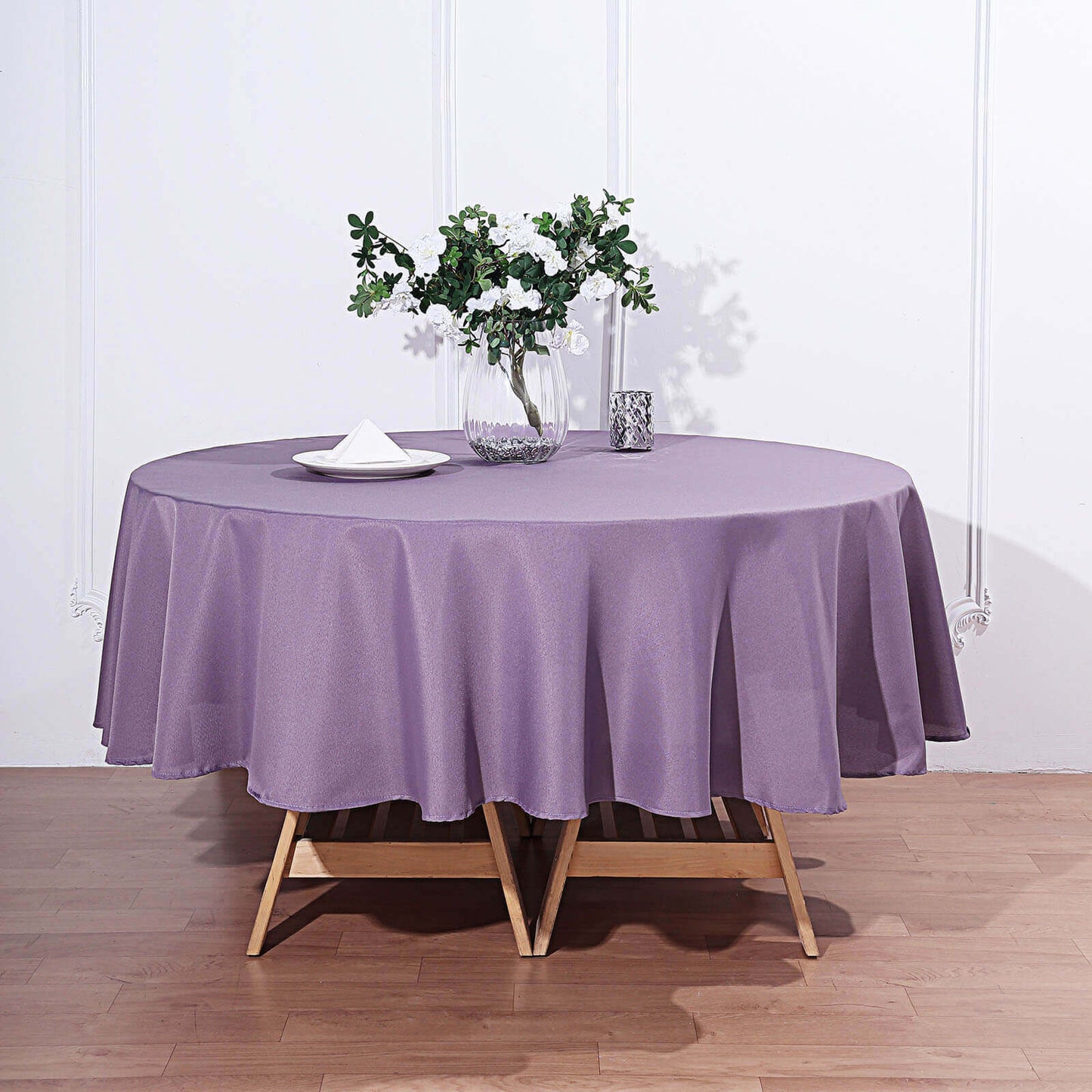 Polyester 90" Round Tablecloth Violet Amethyst - Stain & Wrinkle - Resistant Table Cover - Linen Luxes