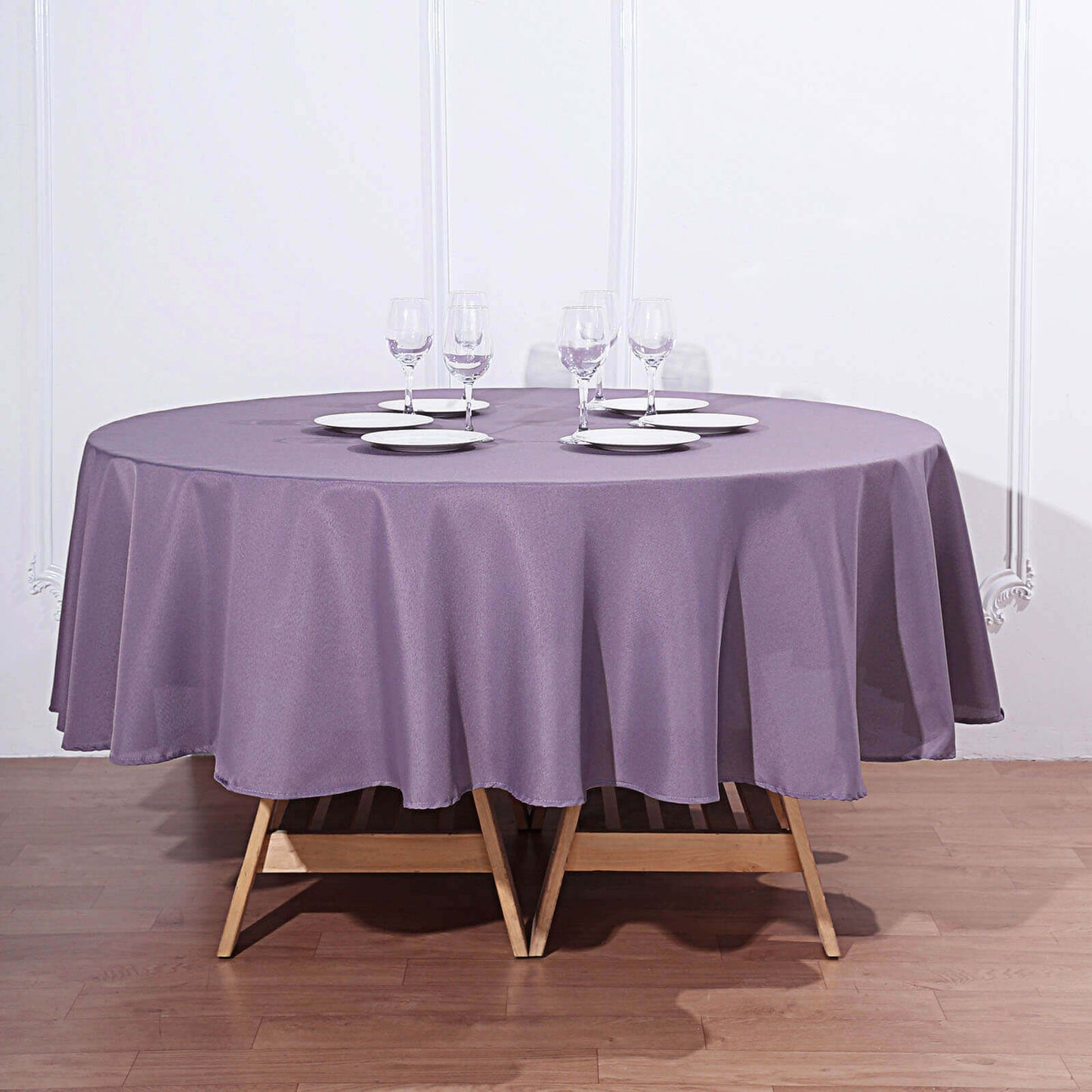 Polyester 90" Round Tablecloth Violet Amethyst - Stain & Wrinkle - Resistant Table Cover - Linen Luxes