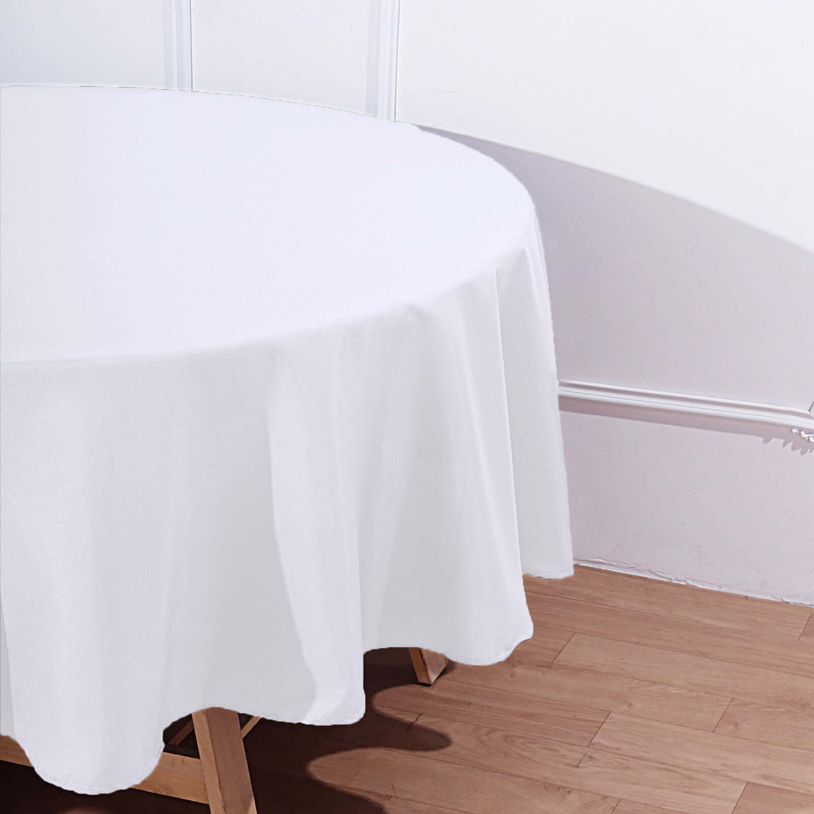 Polyester 90" Round Tablecloth White - Stain and Wrinkle - Resistant Table Cover for Party & Gatherings - Linen Luxes