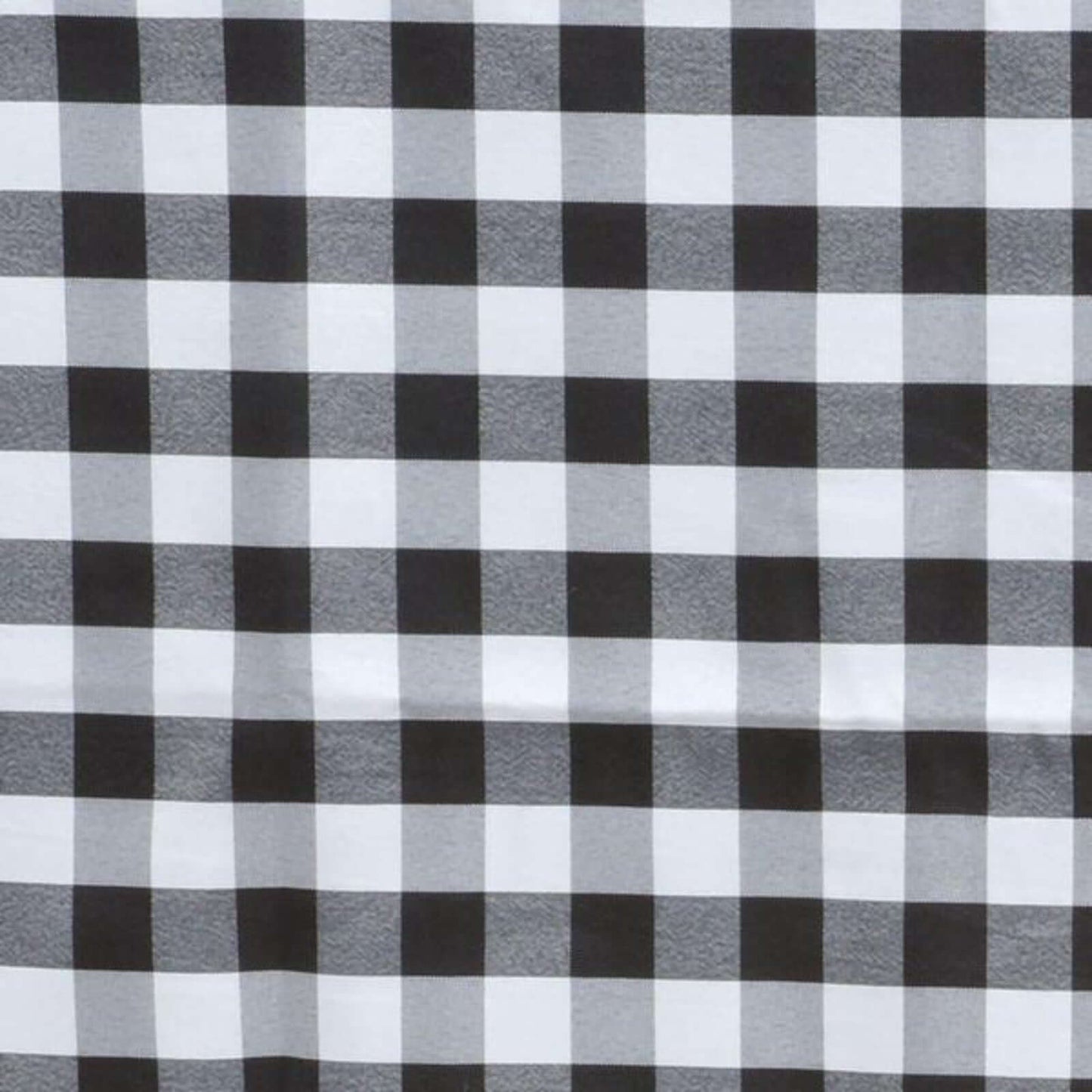 Polyester 90" Round Tablecloth White/Black - Checkered Buffalo Plaid Design for Casual Occasions - Linen Luxes