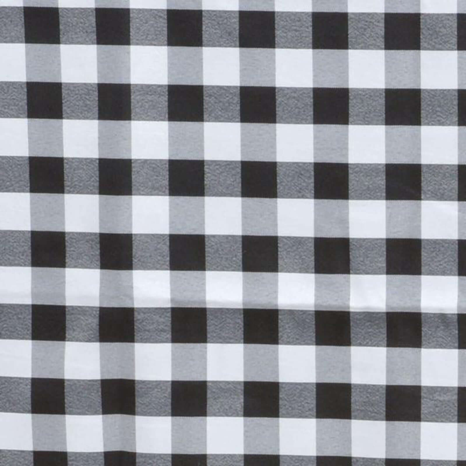 Polyester 90" Round Tablecloth White/Black - Checkered Buffalo Plaid Design for Casual Occasions - Linen Luxes