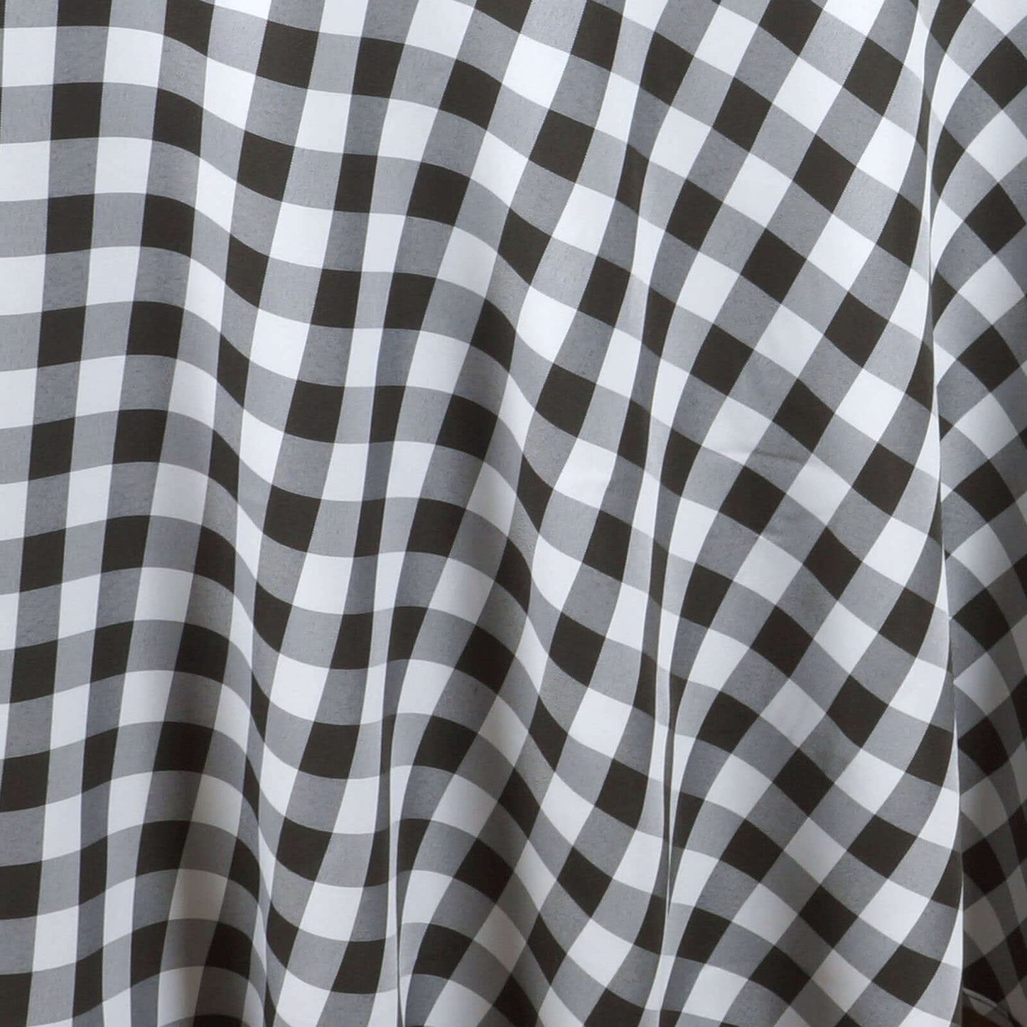 Polyester 90" Round Tablecloth White/Black - Checkered Buffalo Plaid Design for Casual Occasions - Linen Luxes