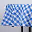 Polyester 90" Round Tablecloth White/Blue - Checkered Buffalo Plaid Table Cover - Linen Luxes