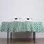 Polyester 90" Round Tablecloth White/Green - Checkered Buffalo Plaid Table Cover - Linen Luxes
