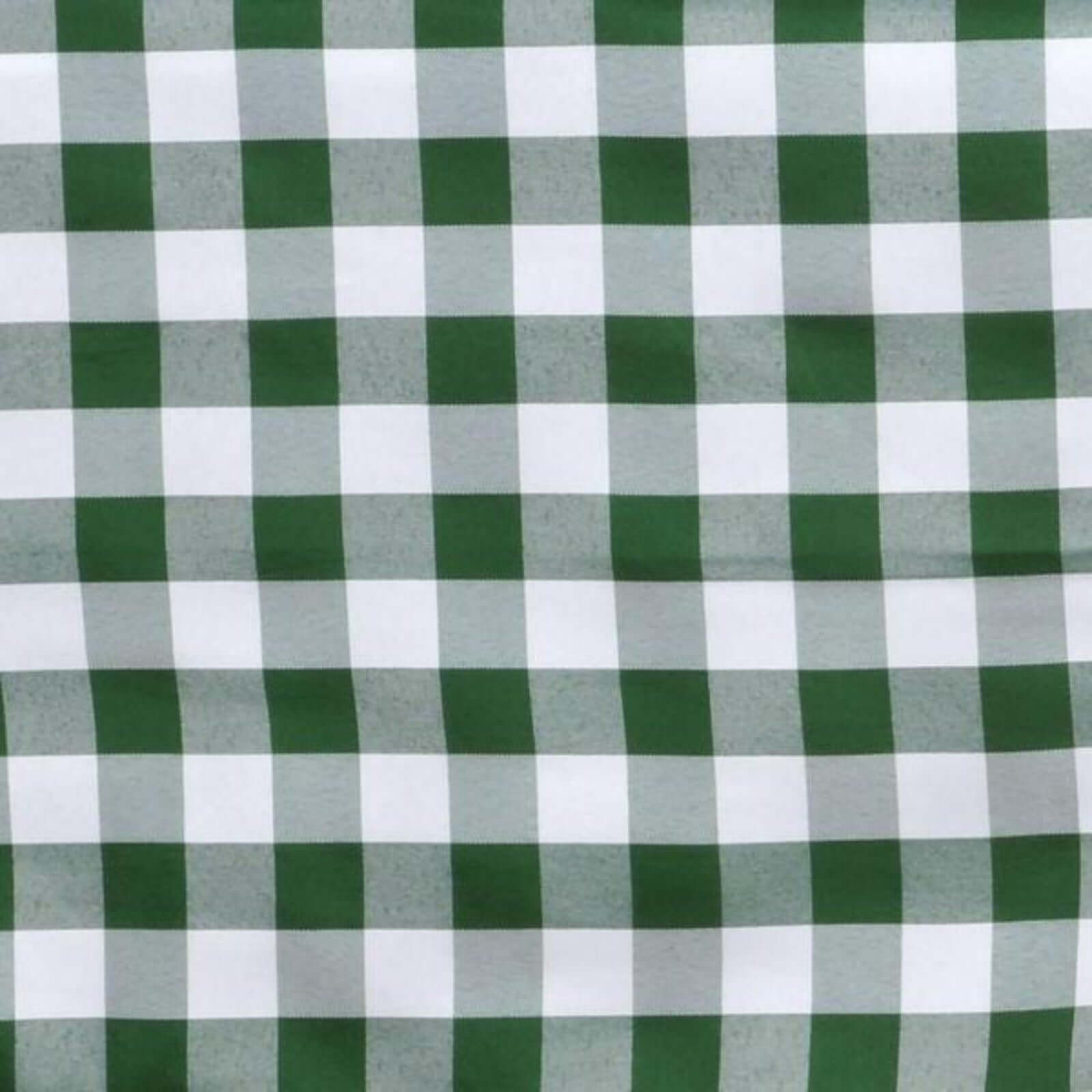 Polyester 90" Round Tablecloth White/Green - Checkered Buffalo Plaid Table Cover - Linen Luxes