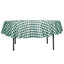 Polyester 90" Round Tablecloth White/Green - Checkered Buffalo Plaid Table Cover - Linen Luxes