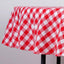 Polyester 90" Round Tablecloth White/Red - Checkered Buffalo Plaid Table Cover - Linen Luxes