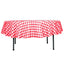 Polyester 90" Round Tablecloth White/Red - Checkered Buffalo Plaid Table Cover - Linen Luxes