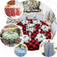 Polyester 90" Round Tablecloth White/Red - Checkered Buffalo Plaid Table Cover - Linen Luxes