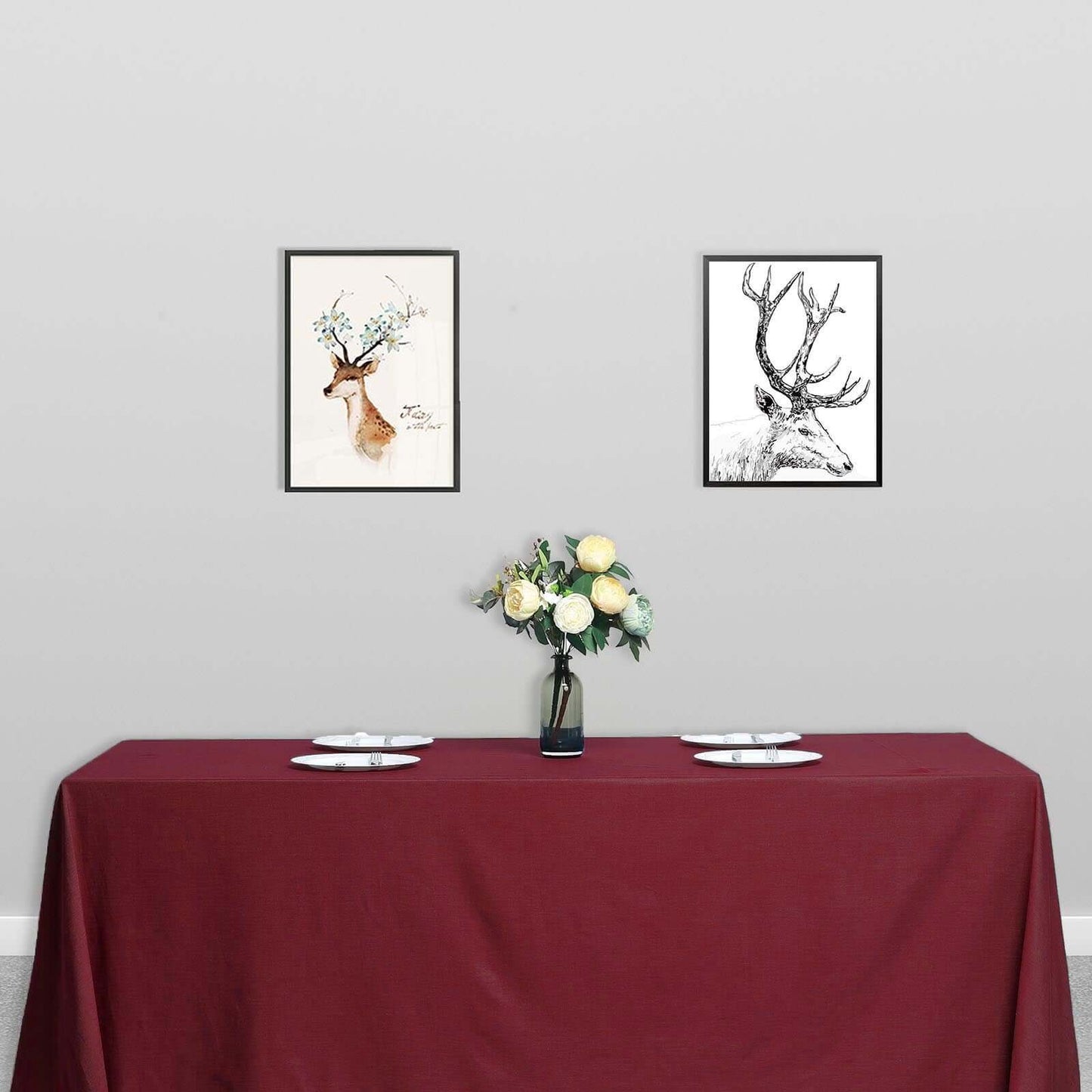 Polyester 90"x132" Rectangle Tablecloth Burgundy - Seamless Wrinkle - Resistant Table Cover - Linen Luxes