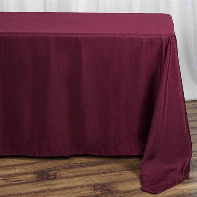 Polyester 90"x132" Rectangle Tablecloth Burgundy - Seamless Wrinkle - Resistant Table Cover - Linen Luxes