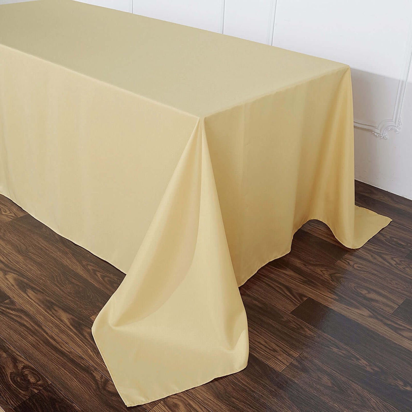 Polyester 90"x132" Rectangle Tablecloth Champagne - Seamless Wrinkle - Resistant Table Cover - Linen Luxes