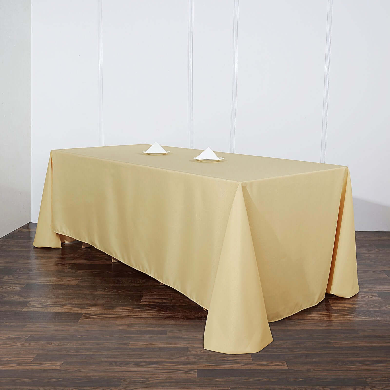 Polyester 90"x132" Rectangle Tablecloth Champagne - Seamless Wrinkle - Resistant Table Cover - Linen Luxes