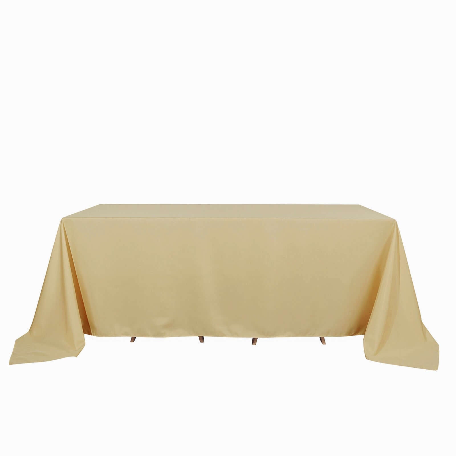 Polyester 90"x132" Rectangle Tablecloth Champagne - Seamless Wrinkle - Resistant Table Cover - Linen Luxes
