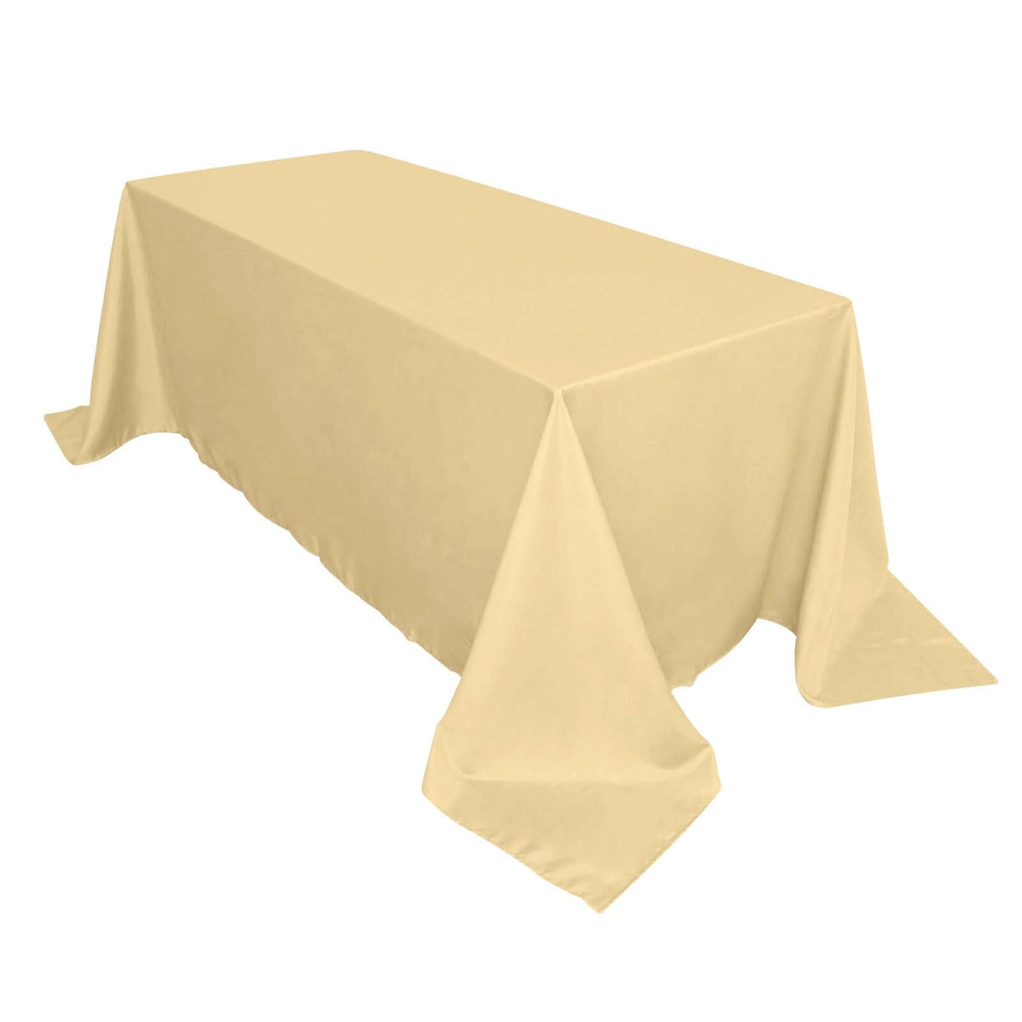 Polyester 90"x132" Rectangle Tablecloth Champagne - Seamless Wrinkle - Resistant Table Cover - Linen Luxes