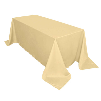 Polyester 90"x132" Rectangle Tablecloth Champagne - Seamless Wrinkle - Resistant Table Cover - Linen Luxes