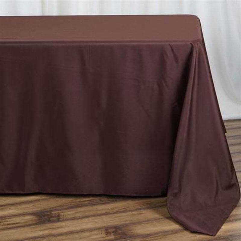 Polyester 90"x132" Rectangle Tablecloth Chocolate - Seamless Wrinkle - Resistant Table Cover - Linen Luxes