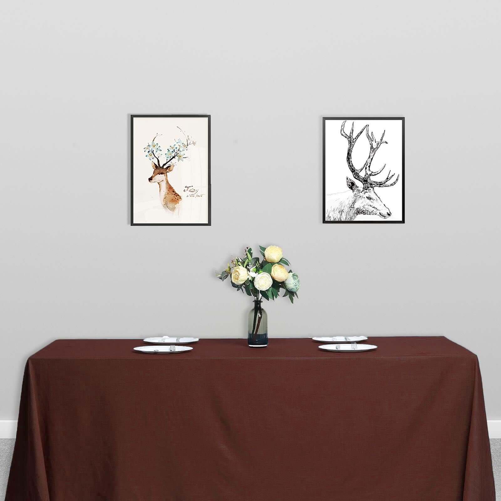 Polyester 90"x132" Rectangle Tablecloth Chocolate - Seamless Wrinkle - Resistant Table Cover - Linen Luxes