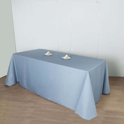 Polyester 90"x132" Rectangle Tablecloth Dusty Blue - Seamless Wrinkle - Resistant Table Cover - Linen Luxes