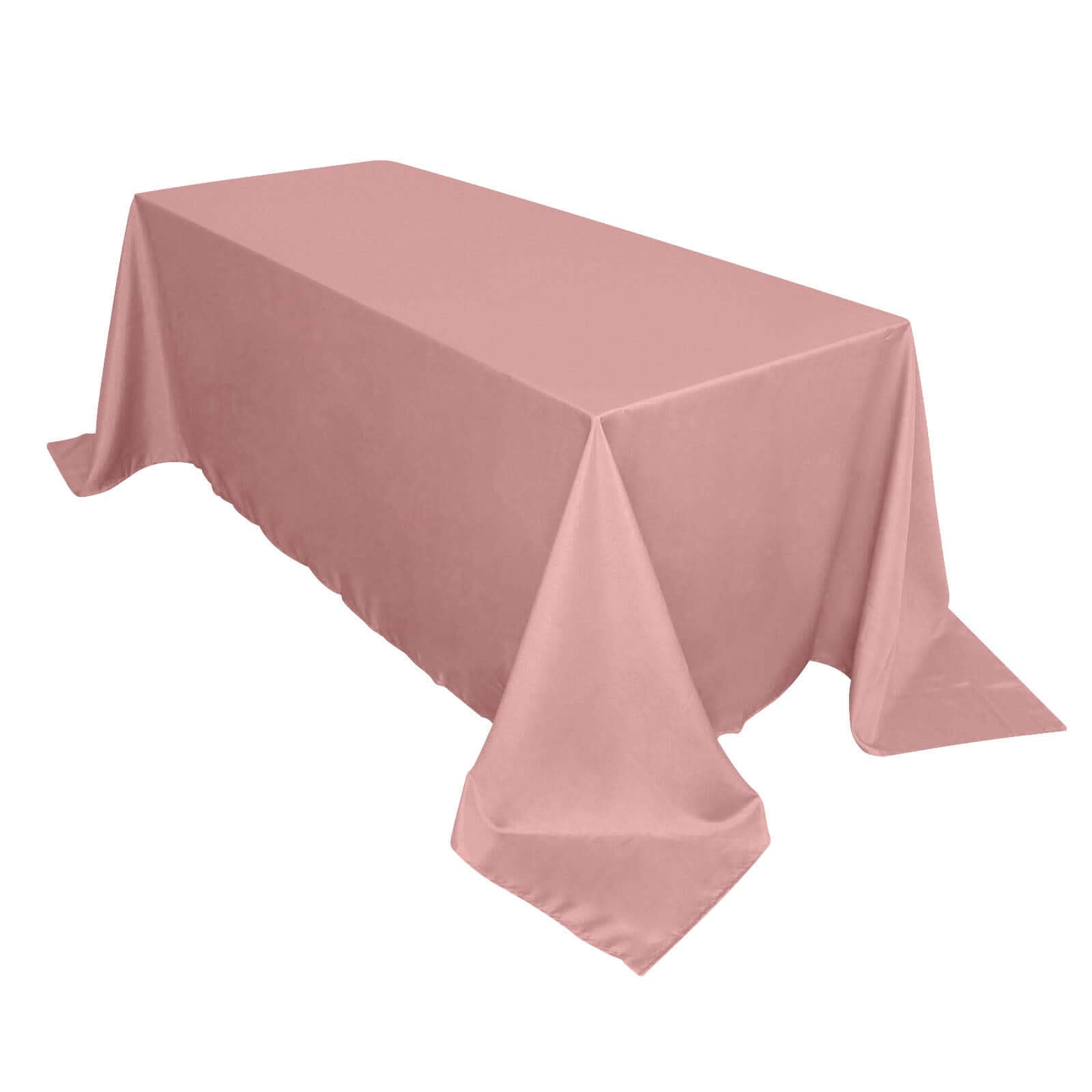 Polyester 90"x132" Rectangle Tablecloth Dusty Rose - Seamless Wrinkle - Resistant Table Cover - Linen Luxes