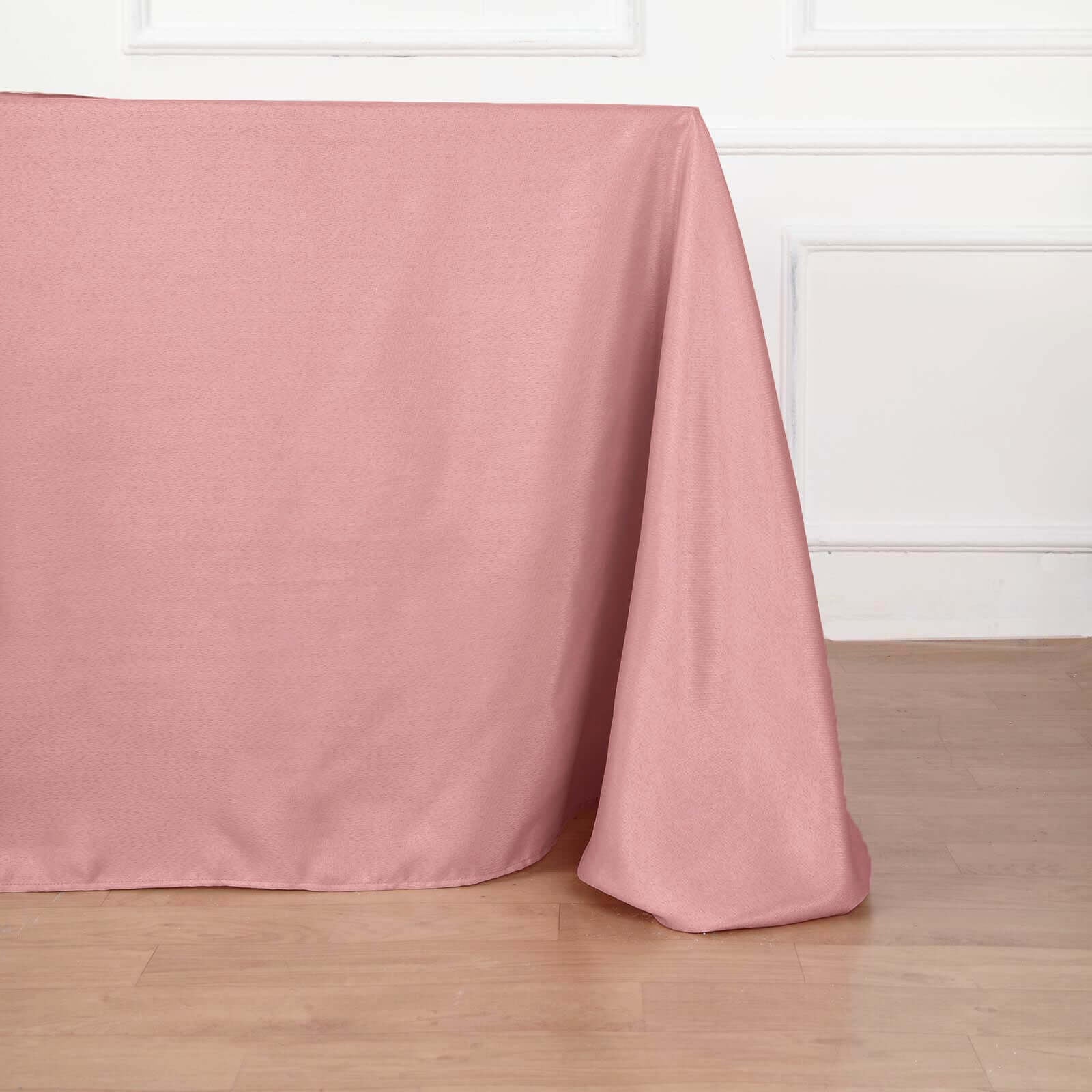Polyester 90"x132" Rectangle Tablecloth Dusty Rose - Seamless Wrinkle - Resistant Table Cover - Linen Luxes