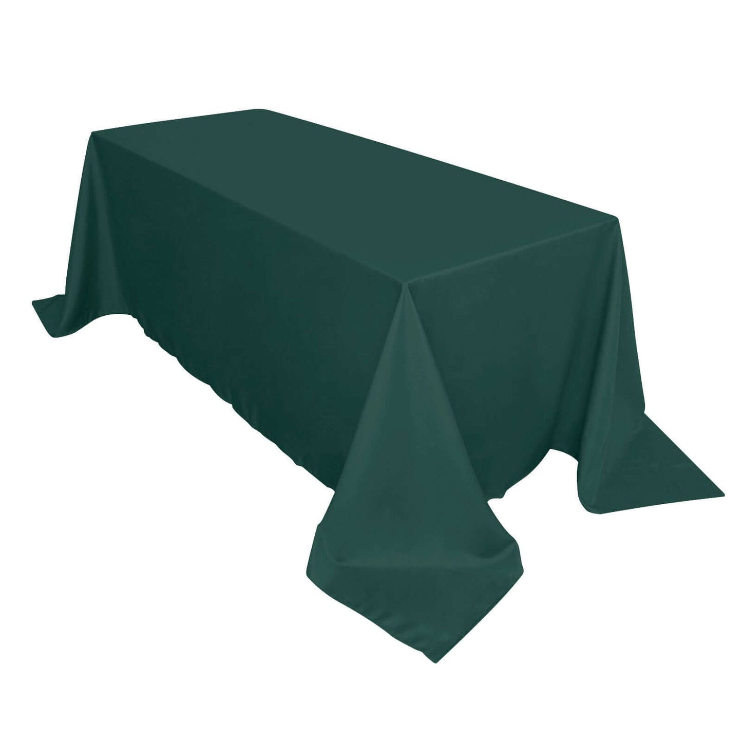 Polyester 90"x132" Rectangle Tablecloth Hunter Emerald Green - Seamless Wrinkle - Resistant Table Cover - Linen Luxes