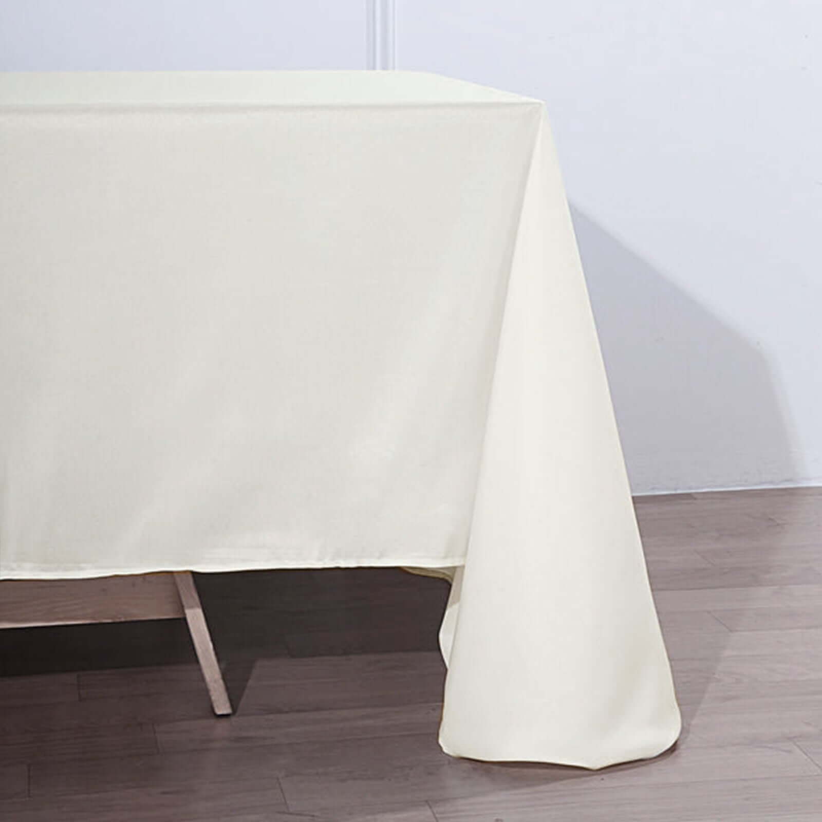 Polyester 90"x132" Rectangle Tablecloth Ivory - Seamless Wrinkle - Resistant Table Cover - Linen Luxes