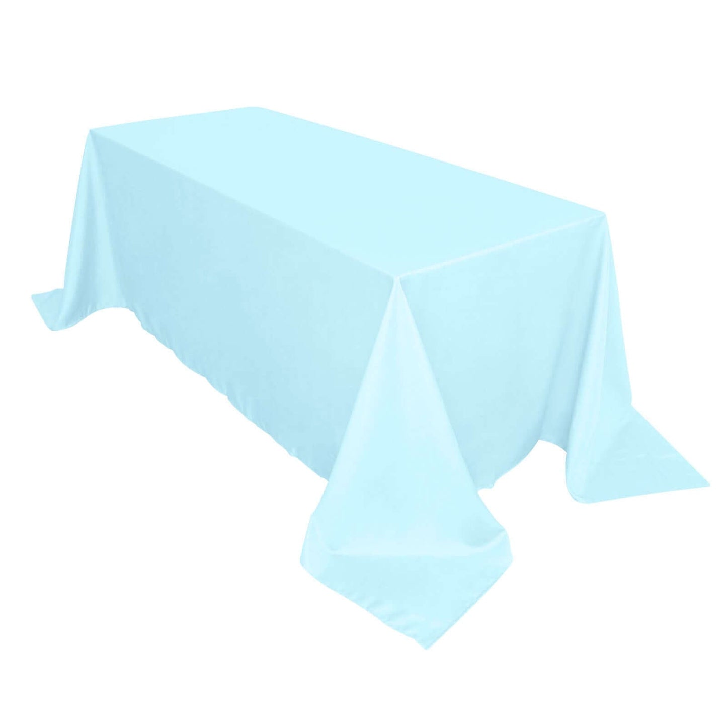 Polyester 90"x132" Rectangle Tablecloth Light Blue - Seamless Wrinkle - Resistant Table Cover - Linen Luxes