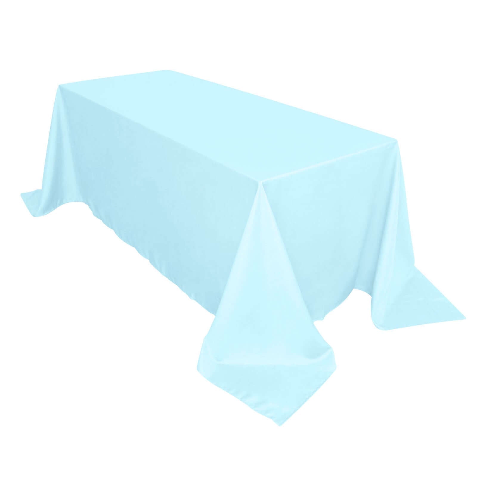 Polyester 90"x132" Rectangle Tablecloth Light Blue - Seamless Wrinkle - Resistant Table Cover - Linen Luxes
