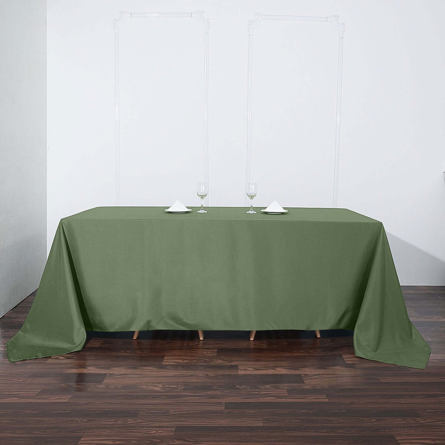 Polyester 90"x132" Rectangle Tablecloth Olive Green - Seamless Wrinkle - Resistant Table Cover - Linen Luxes