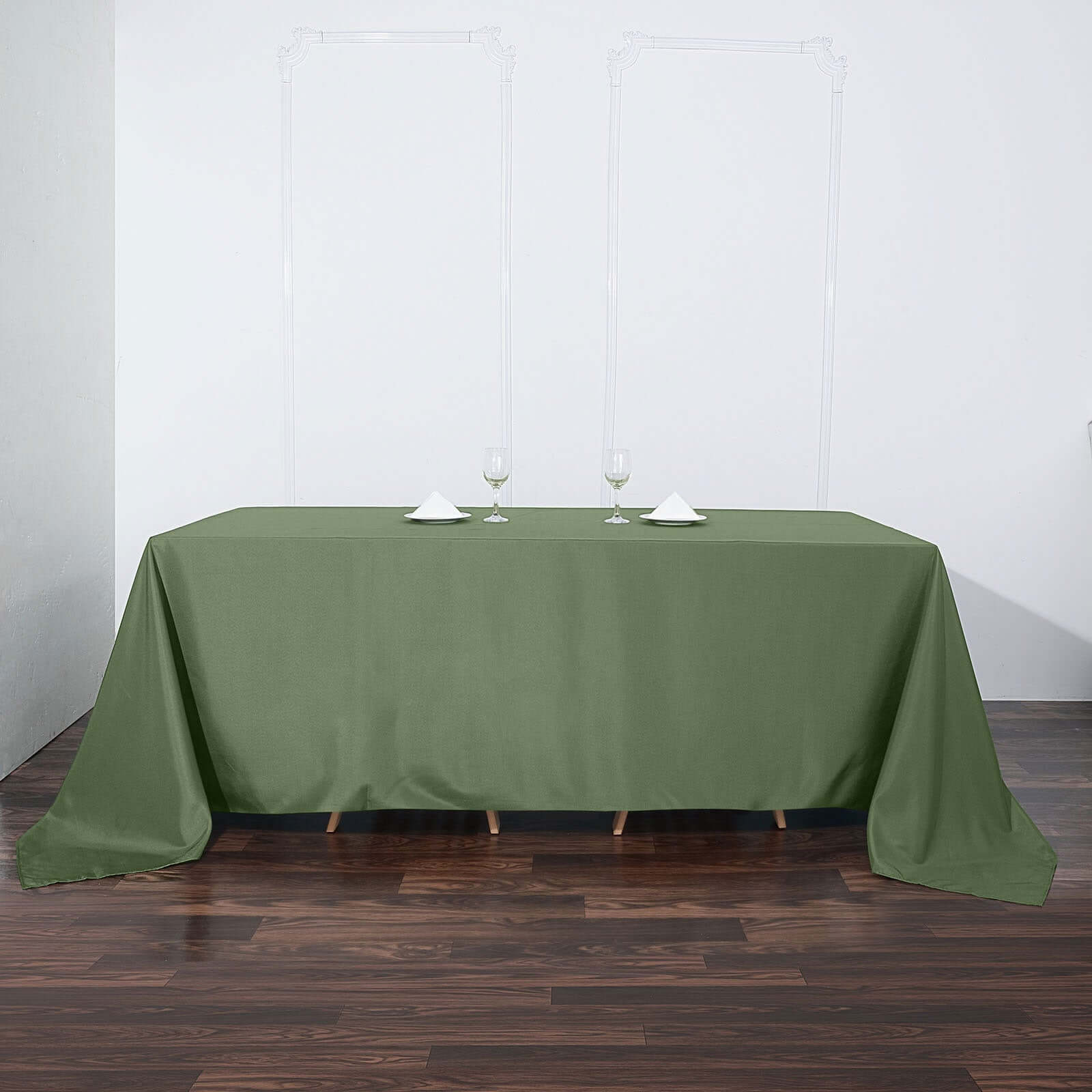 Polyester 90"x132" Rectangle Tablecloth Olive Green - Seamless Wrinkle - Resistant Table Cover - Linen Luxes