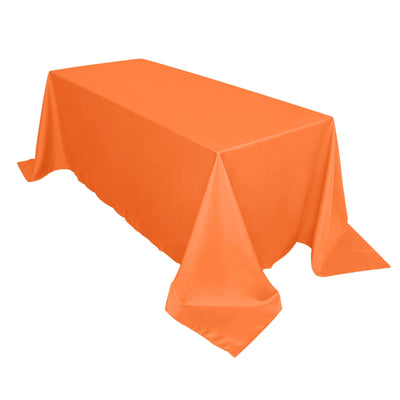 Polyester 90"x132" Rectangle Tablecloth Orange - Seamless Wrinkle - Resistant Table Cover - Linen Luxes