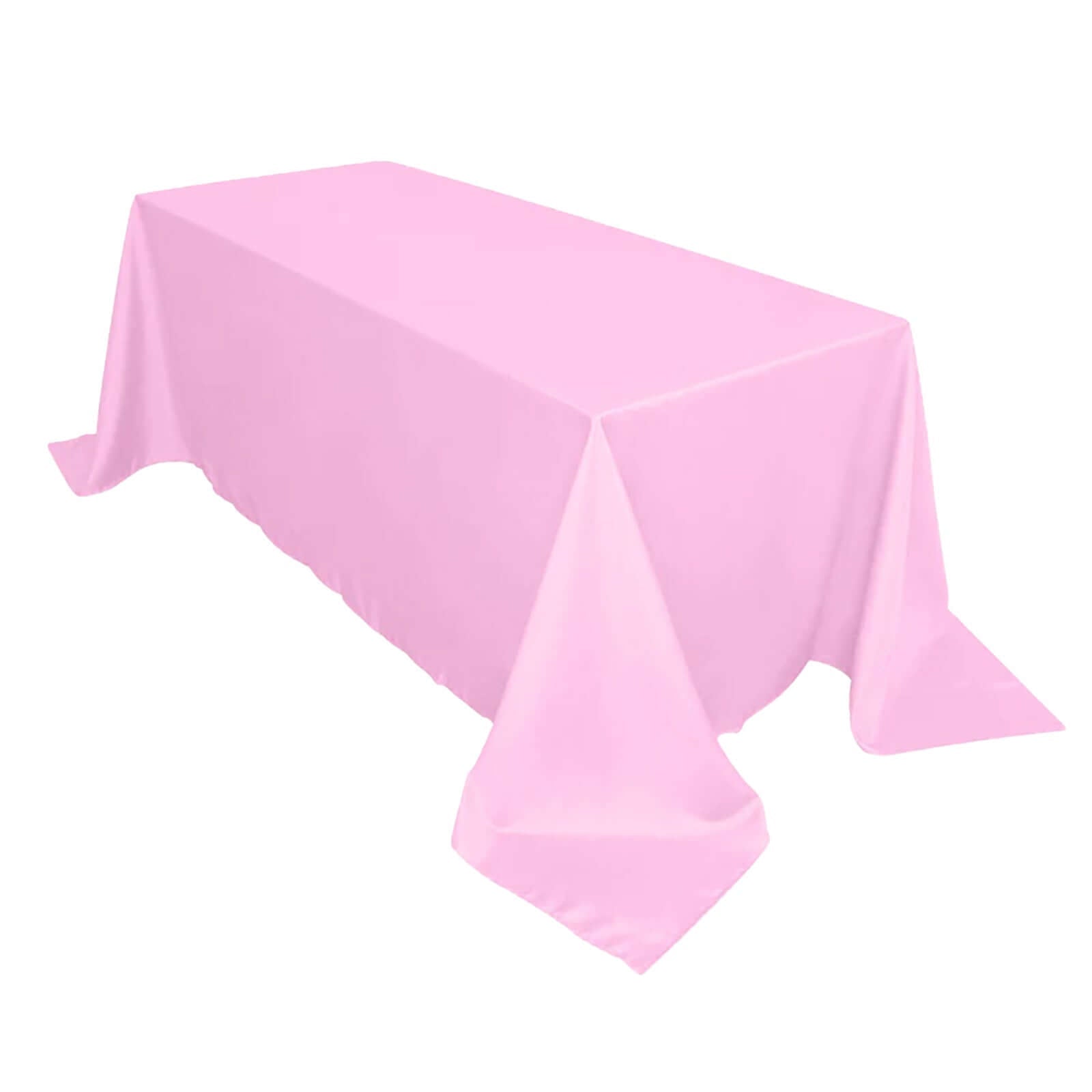 Polyester 90"x132" Rectangle Tablecloth Pink - Seamless Wrinkle - Resistant Table Cover - Linen Luxes