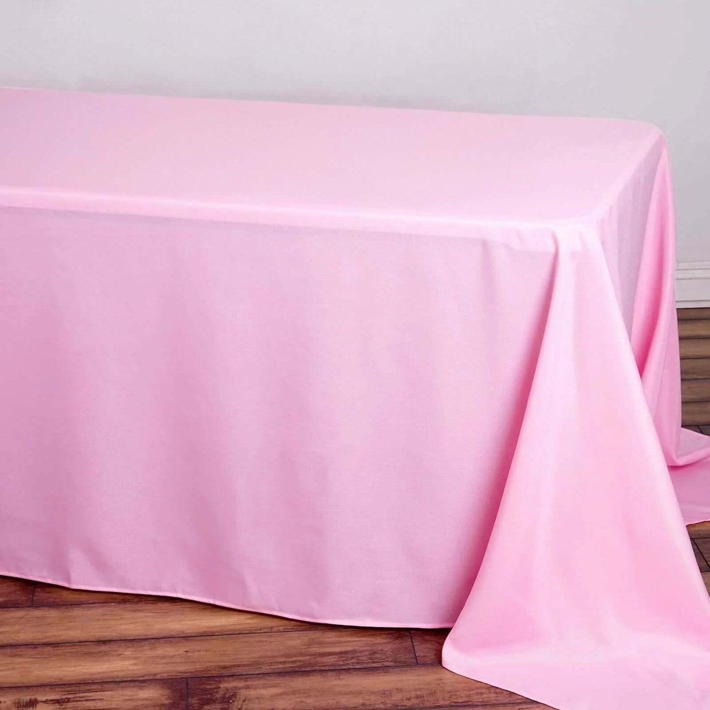 Polyester 90"x132" Rectangle Tablecloth Pink - Seamless Wrinkle - Resistant Table Cover - Linen Luxes