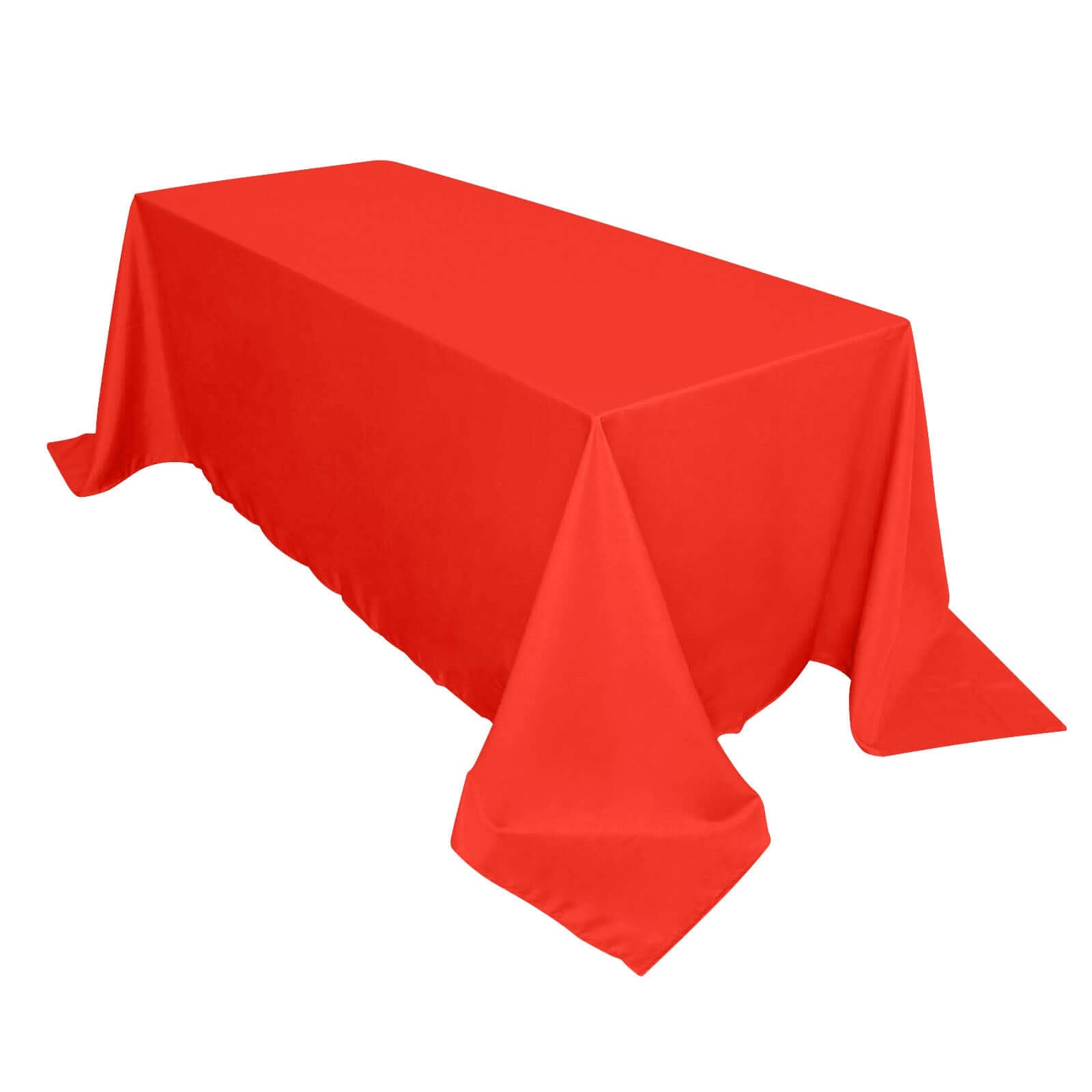 Polyester 90"x132" Rectangle Tablecloth Red - Seamless Wrinkle - Resistant Table Cover - Linen Luxes
