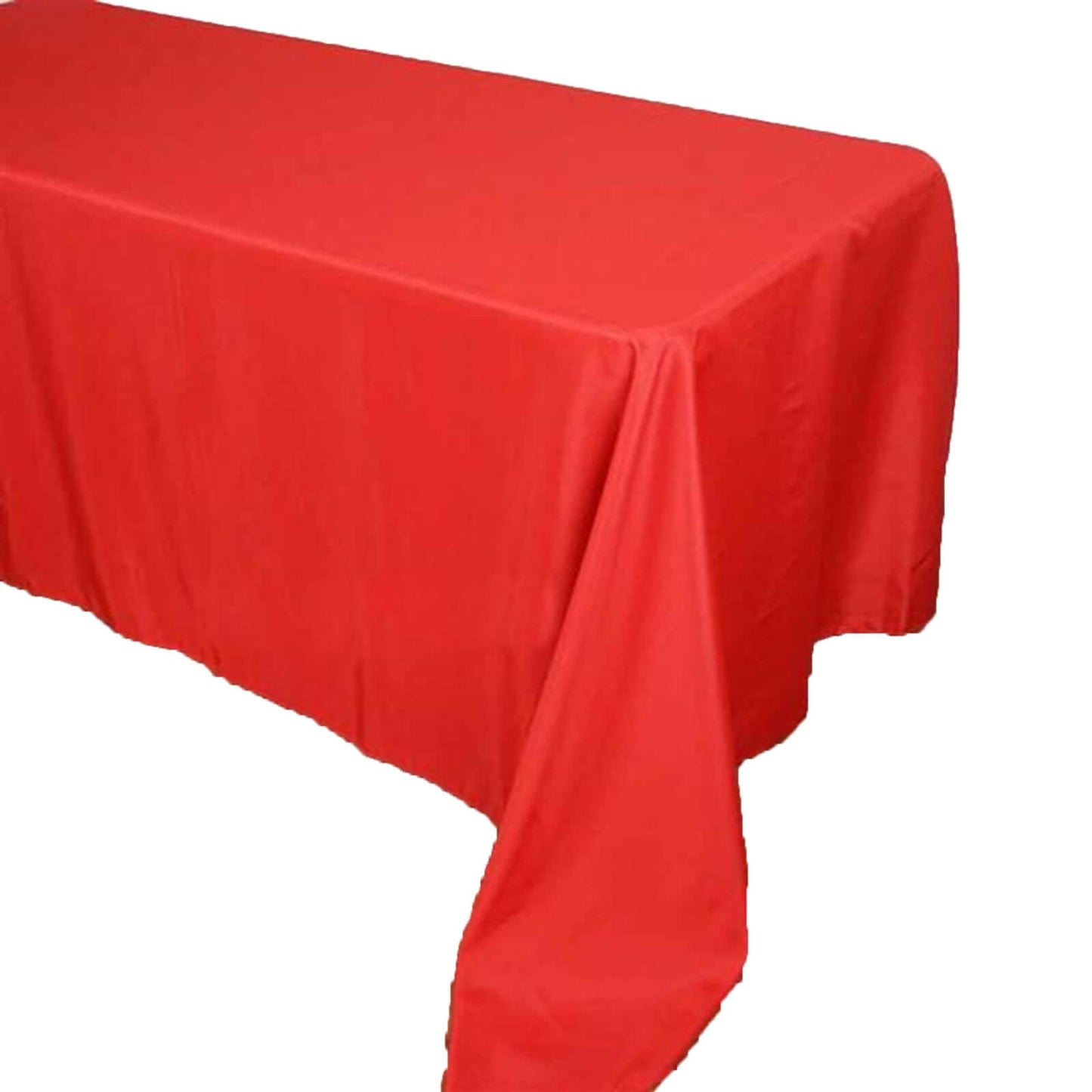 Polyester 90"x132" Rectangle Tablecloth Red - Seamless Wrinkle - Resistant Table Cover - Linen Luxes