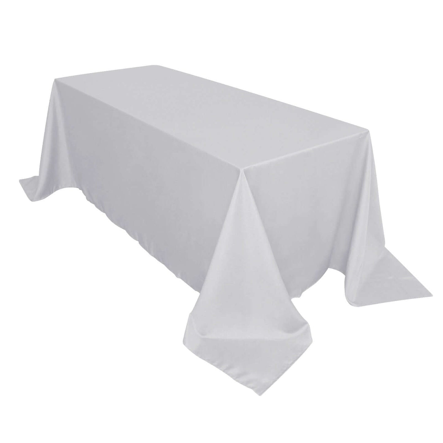 Polyester 90"x132" Rectangle Tablecloth Silver - Seamless Wrinkle - Resistant Table Cover - Linen Luxes