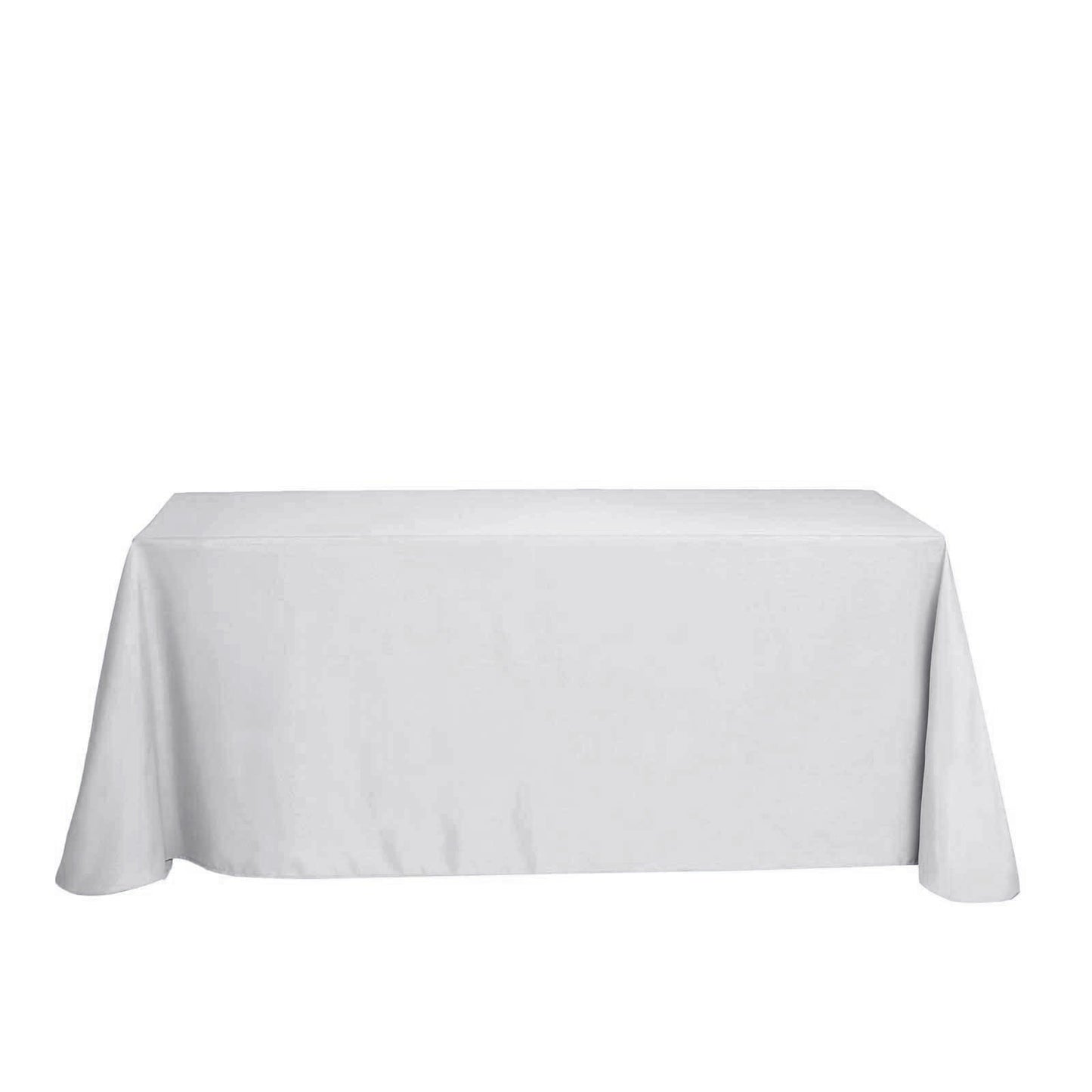 Polyester 90"x132" Rectangle Tablecloth Silver - Seamless Wrinkle - Resistant Table Cover - Linen Luxes