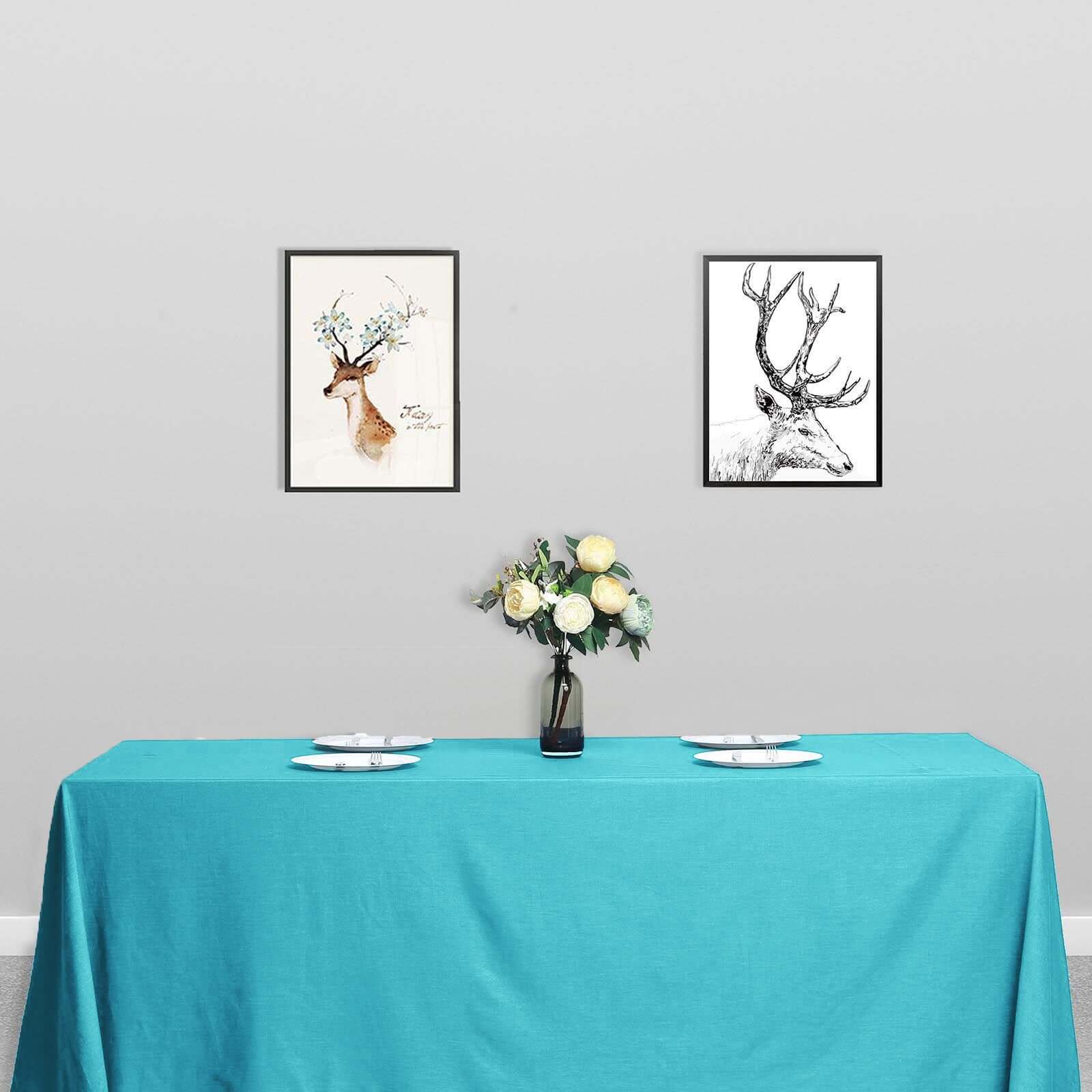 Polyester 90"x132" Rectangle Tablecloth Turquoise - Seamless Wrinkle - Resistant Table Cover - Linen Luxes