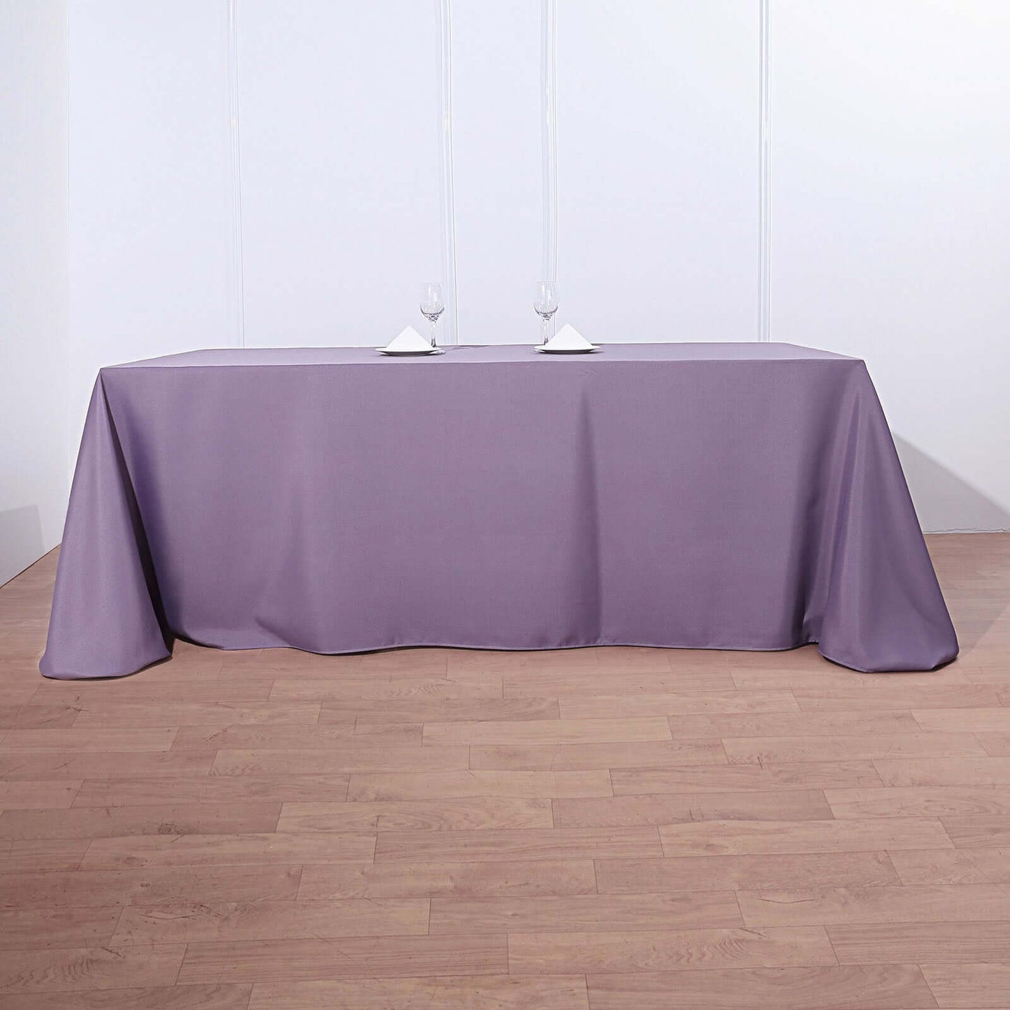 Polyester 90"x132" Rectangle Tablecloth Violet Amethyst - Seamless Wrinkle - Resistant Table Cover - Linen Luxes