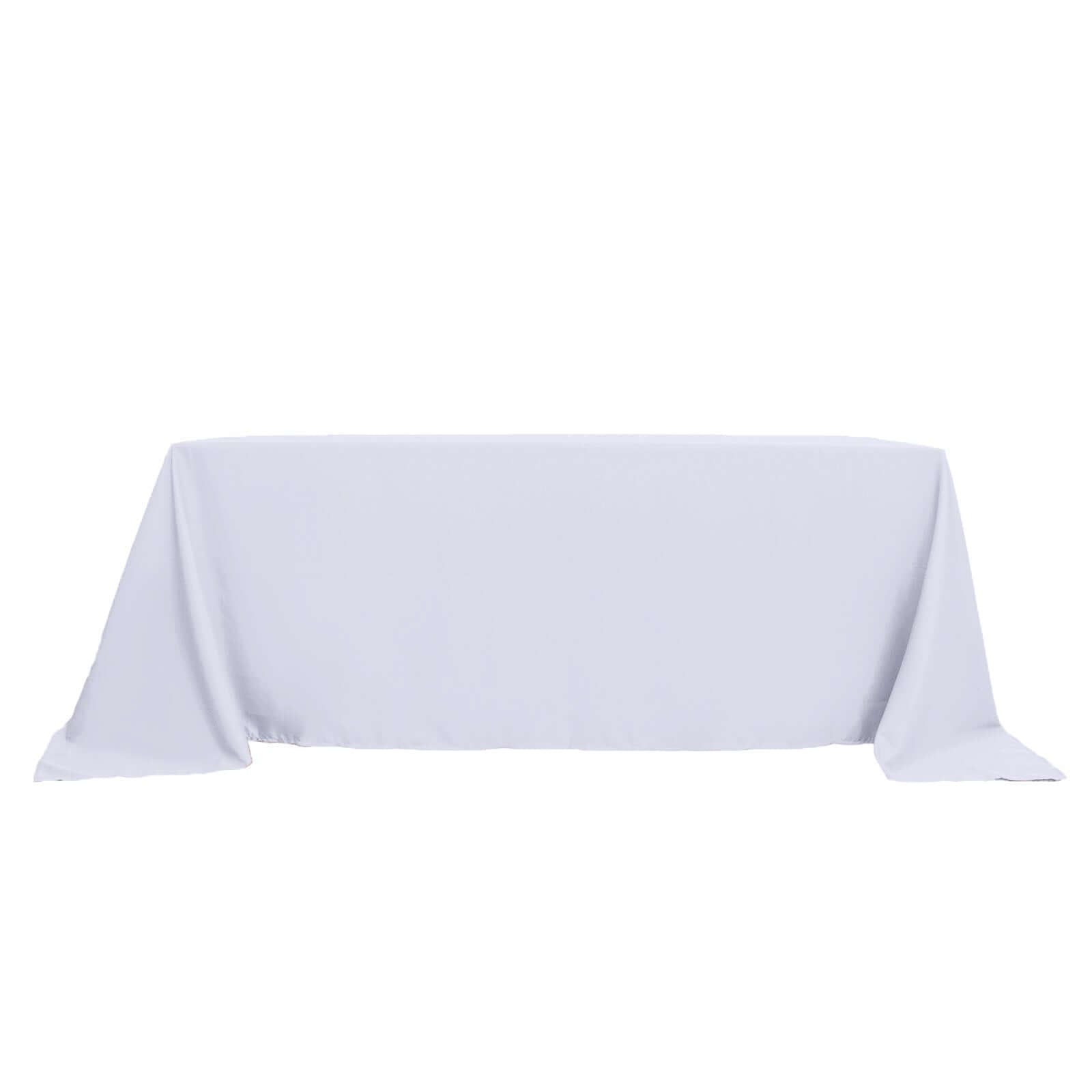 Polyester 90"x132" Rectangle Tablecloth White - Seamless Wrinkle - Resistant Design for Luxe Celebrations - Linen Luxes