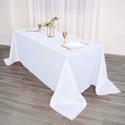 Polyester 90"x132" Rectangle Tablecloth White - Seamless Wrinkle - Resistant Design for Luxe Celebrations - Linen Luxes