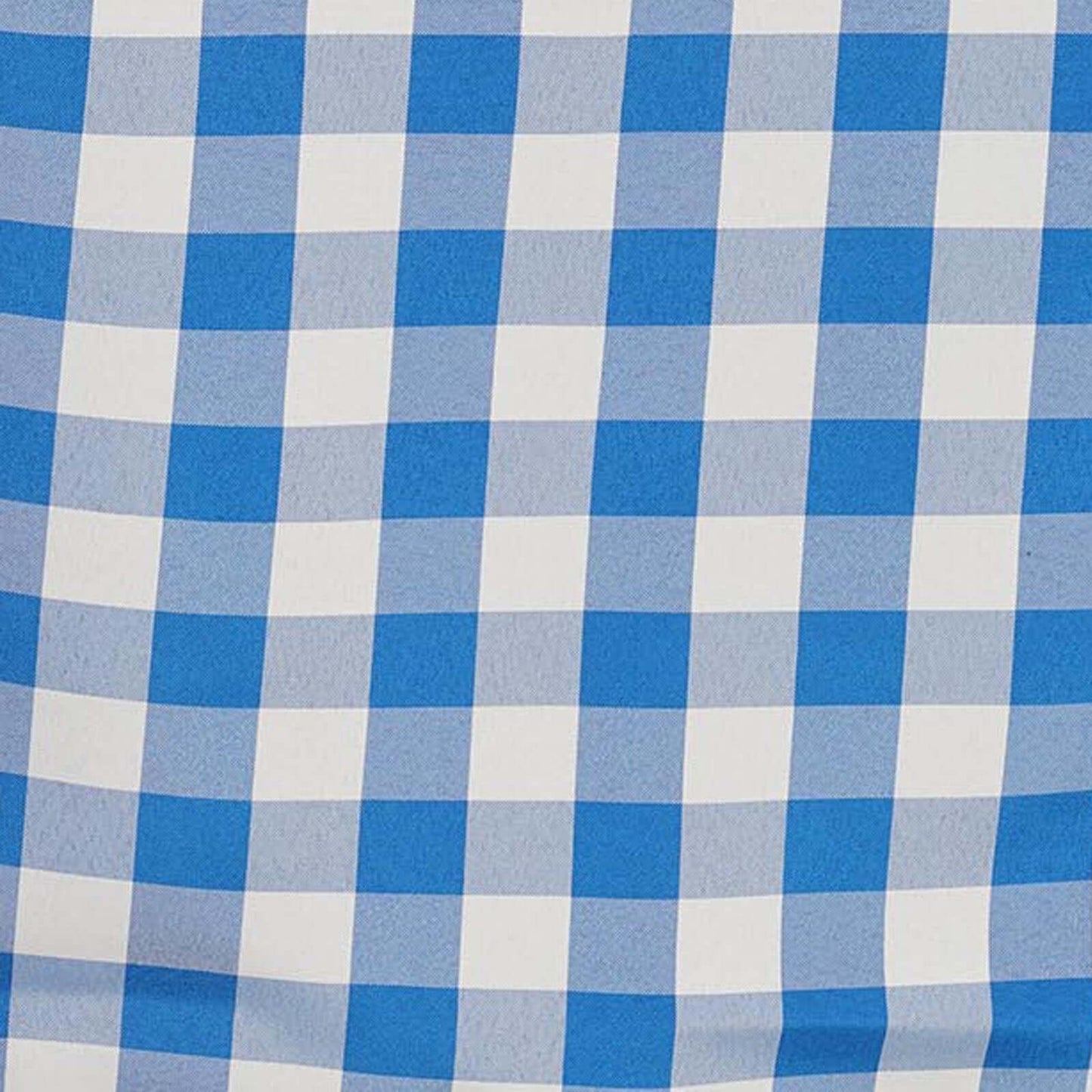 Polyester 90"x132" Rectangle Tablecloth White/Blue - Seamless Checkered Buffalo Plaid Table Cover - Linen Luxes