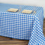 Polyester 90"x132" Rectangle Tablecloth White/Blue - Seamless Checkered Buffalo Plaid Table Cover - Linen Luxes