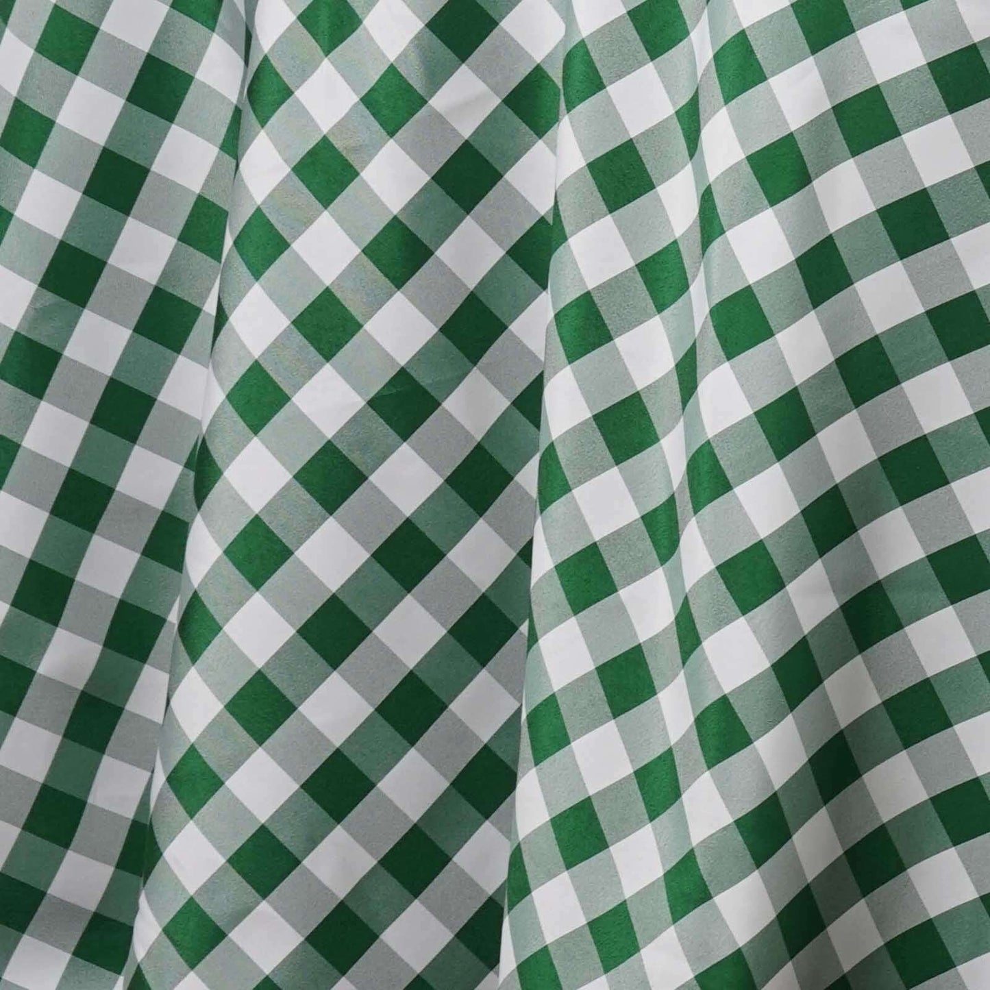 Polyester 90"x132" Rectangle Tablecloth White/Green - Seamless Checkered Buffalo Plaid Table Cover - Linen Luxes
