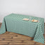 Polyester 90"x132" Rectangle Tablecloth White/Green - Seamless Checkered Buffalo Plaid Table Cover - Linen Luxes