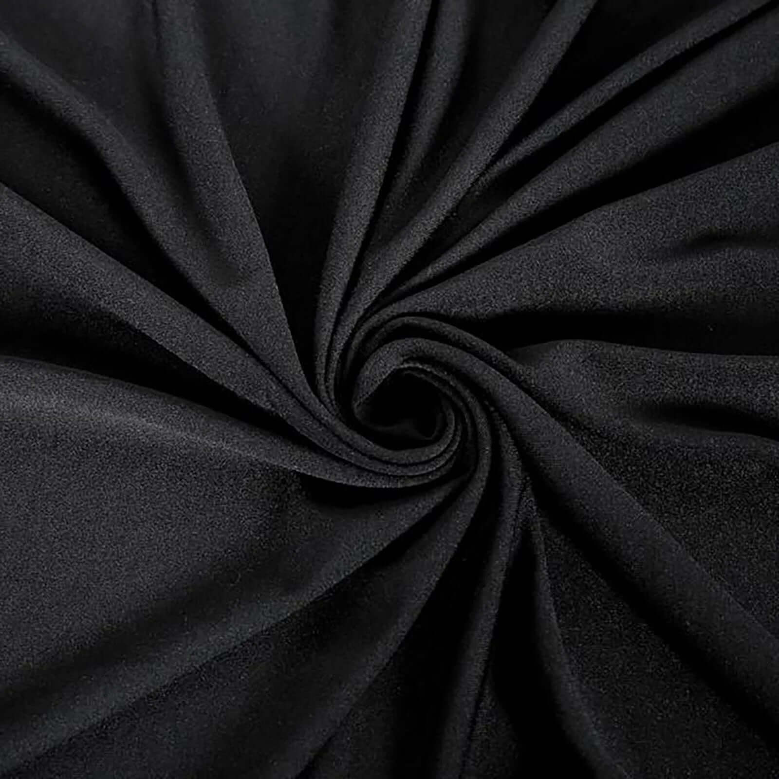Polyester 90"x156" Rectangle Tablecloth Black - Rounded Corners and Seamless Table Cover - Linen Luxes